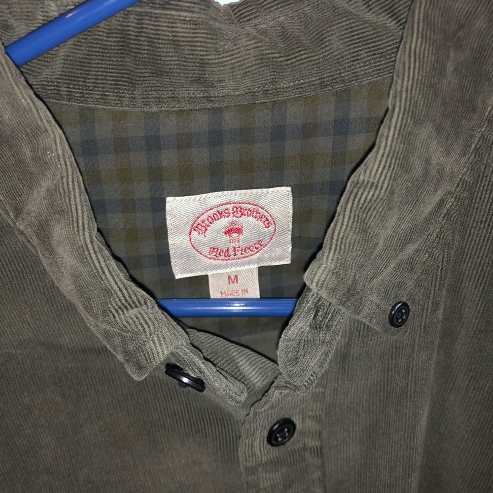 Brooks Borthers green corduroy button down. M